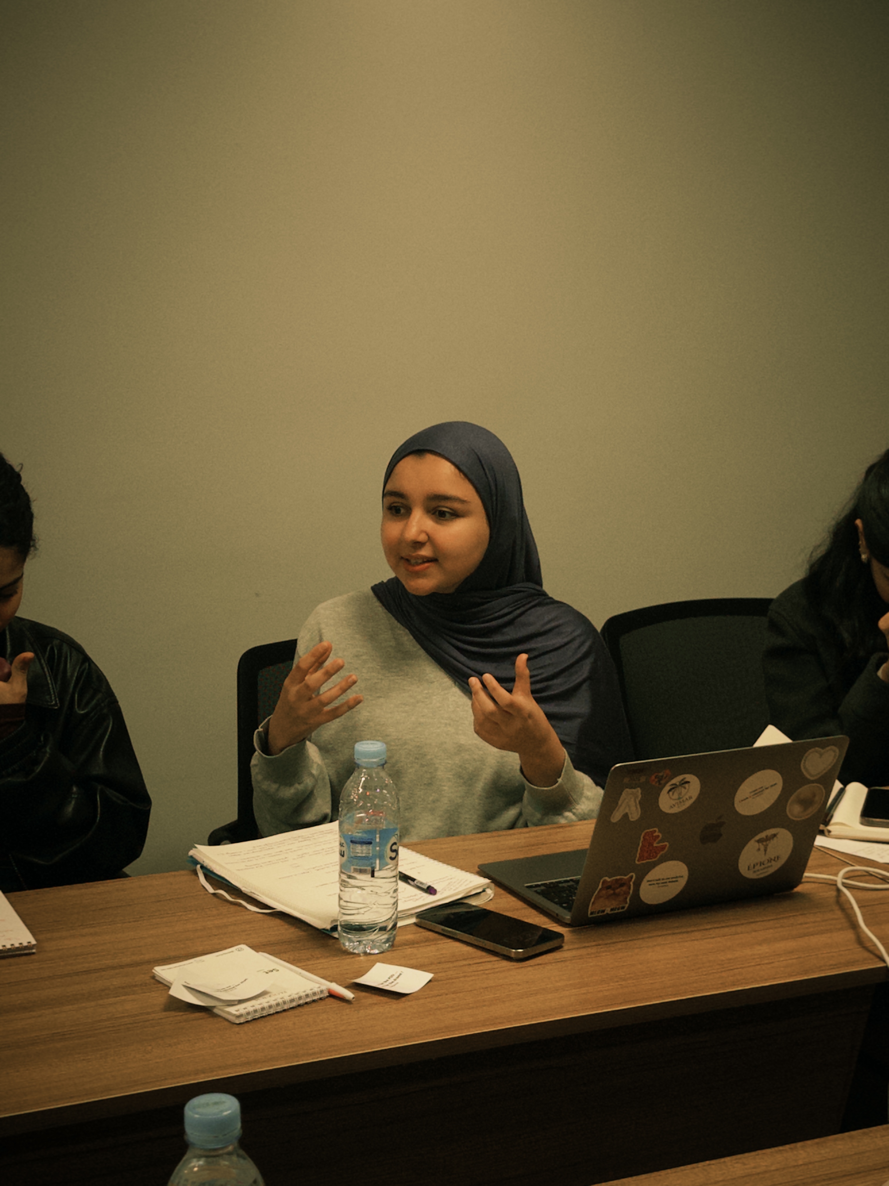 Students building debate cases in Morocco